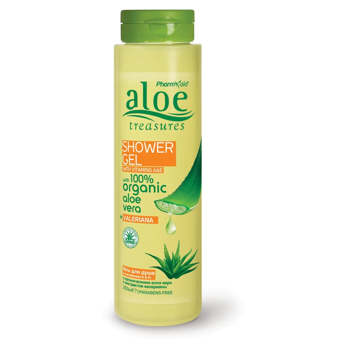 Aloe Treasures Relaxační sprchový gel s aloe vera a výtažkem z kozlíku lékařského (250 ml)